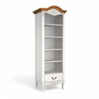 Стеллаж узкий Тиволи WOOD, Молочный/Ясень